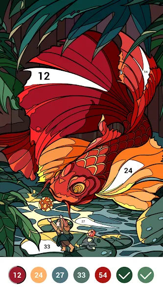 Casual Color - Color by Number [МОД: Меню, Бесконечные монеты и Открытые уровни] Screenshot 5