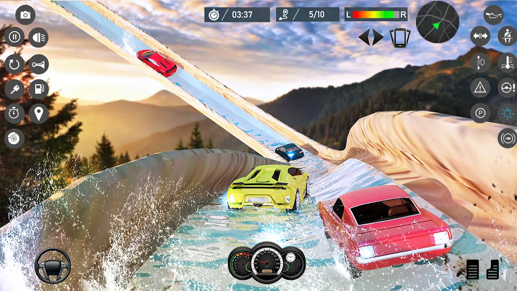 Water Slide Car Race games (Ватер Слайд Кар Рейс игры) [МОД: Бесконечные деньги, Монеты и Мега MOD] Screenshot 4