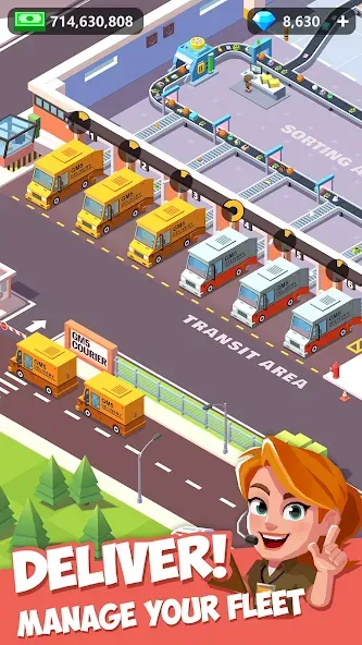 Idle Courier (Айдл Курьер) [МОД: Деньги, Монеты и Меню MOD] Screenshot 2