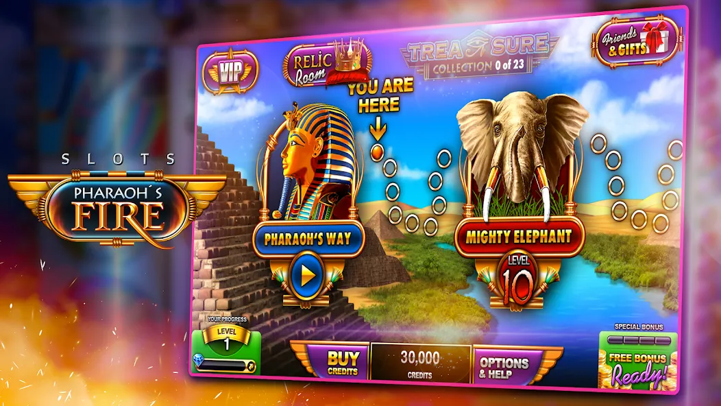 Slots - Pharaoh's Fire (Слоты) [МОД: Деньги, Монеты и Меню MOD] Screenshot 1