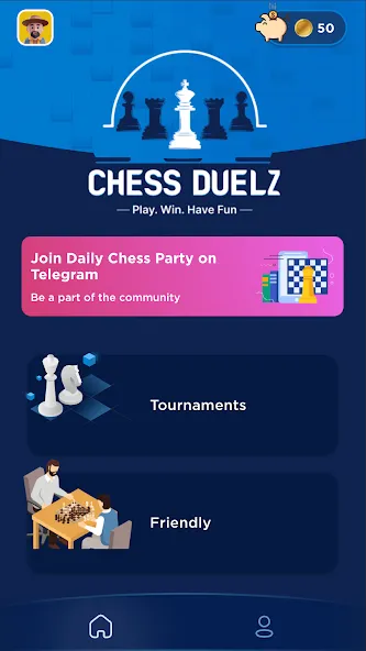 Chess Duelz - An esports app (Шахматный Дуэльз) [МОД: Много монет, Открытые уровни и Мега MOD] Screenshot 1