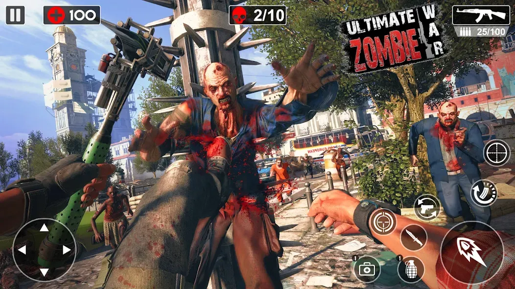 Zombie Games 3d 2024 : fps War [МОД: Много монет, Открытые уровни и Мега MOD] Screenshot 1