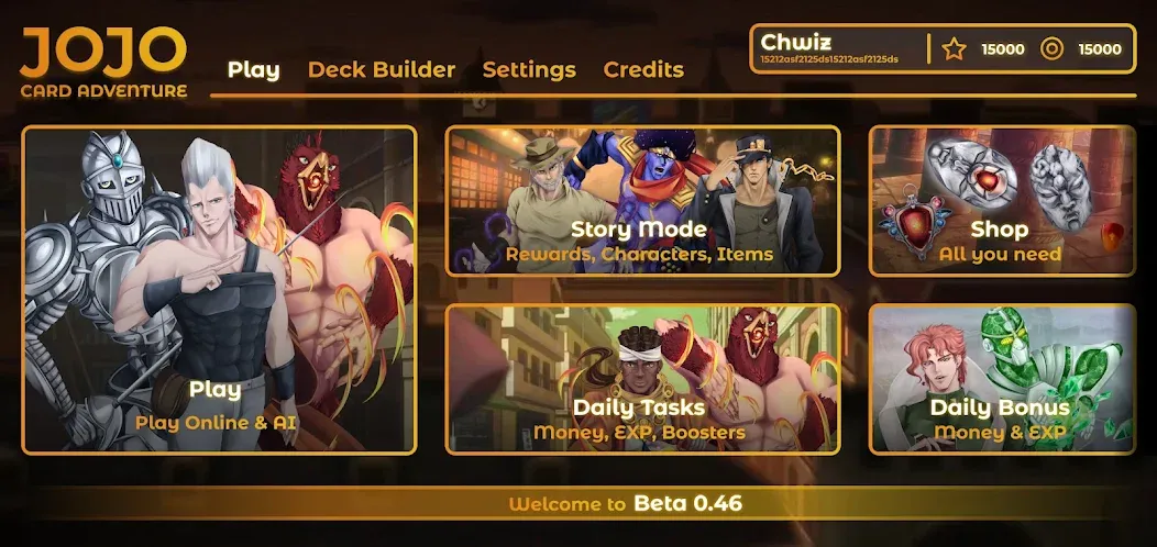 JOJO: Card Adventure－TCG & CCG (Джоджо) [МОД: Деньги, Монеты и Меню MOD] Screenshot 3