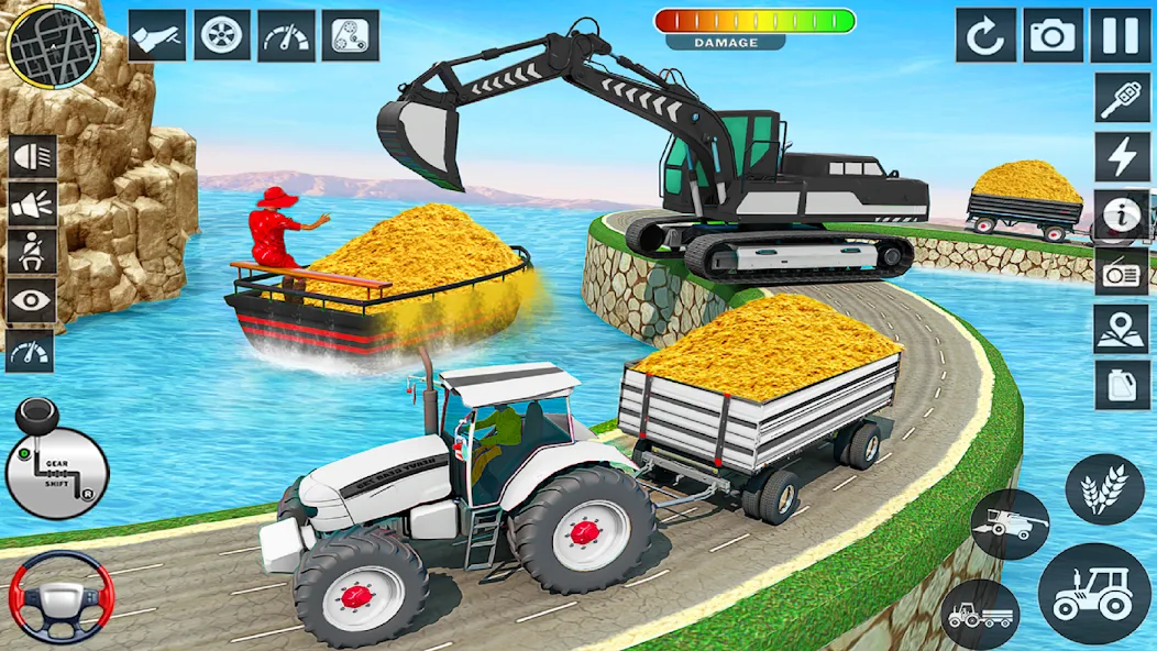 Big Tractor Farming Simulator (Биг Трактор Фарминг Симулятор) [МОД: Бесконечные деньги, Монеты и Мега MOD] Screenshot 2
