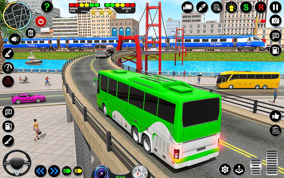 City Bus Simulator 3D Bus Game (Симулятор городского автобуса 3D  игра   ) [МОД: Меню, Бесконечные монеты и Открытые уровни] Screenshot 4