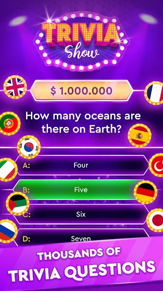 Trivia Show: TV Word Quiz Game [МОД: Все открыто, Дополнительные деньги и Меню MOD] Screenshot 1
