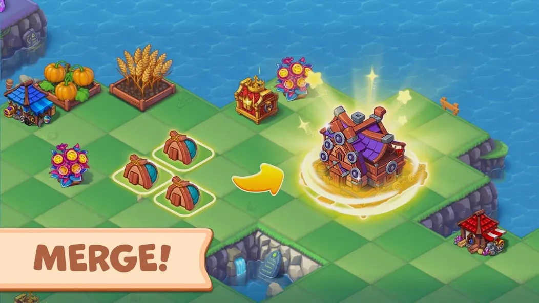 Mergest Kingdom: Merge game [МОД: Все открыто, Дополнительные деньги и Меню MOD] Screenshot 1