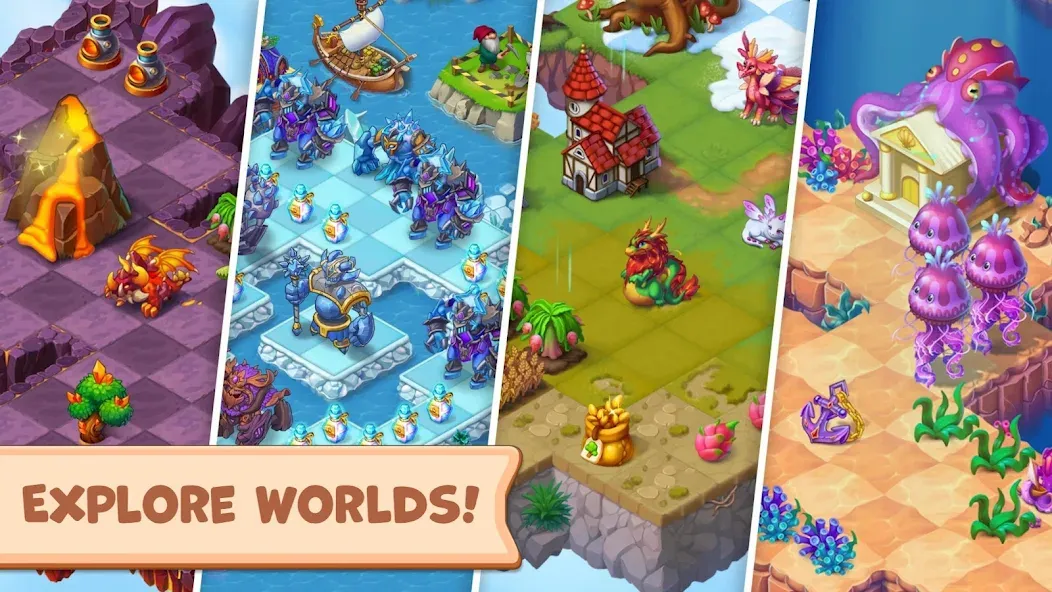Mergest Kingdom: Merge game [МОД: Все открыто, Дополнительные деньги и Меню MOD] Screenshot 2