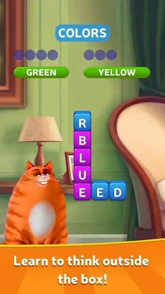 Kitty Scramble: Word Game [МОД: Много монет, Открытые уровни и Мега MOD] Screenshot 1