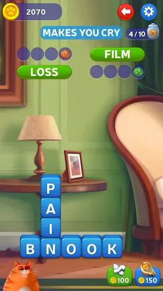 Kitty Scramble: Word Game [МОД: Много монет, Открытые уровни и Мега MOD] Screenshot 5