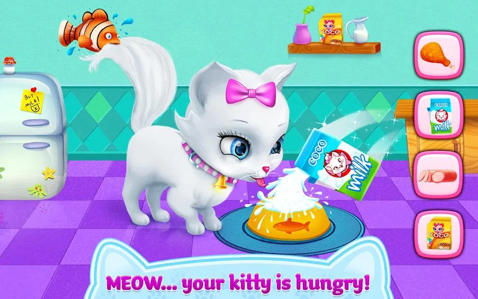 Kitty Love - My Fluffy Pet [МОД: Меню, Бесконечные монеты и Открытые уровни] Screenshot 3