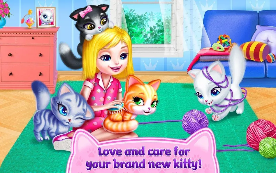 Kitty Love - My Fluffy Pet [МОД: Меню, Бесконечные монеты и Открытые уровни] Screenshot 5