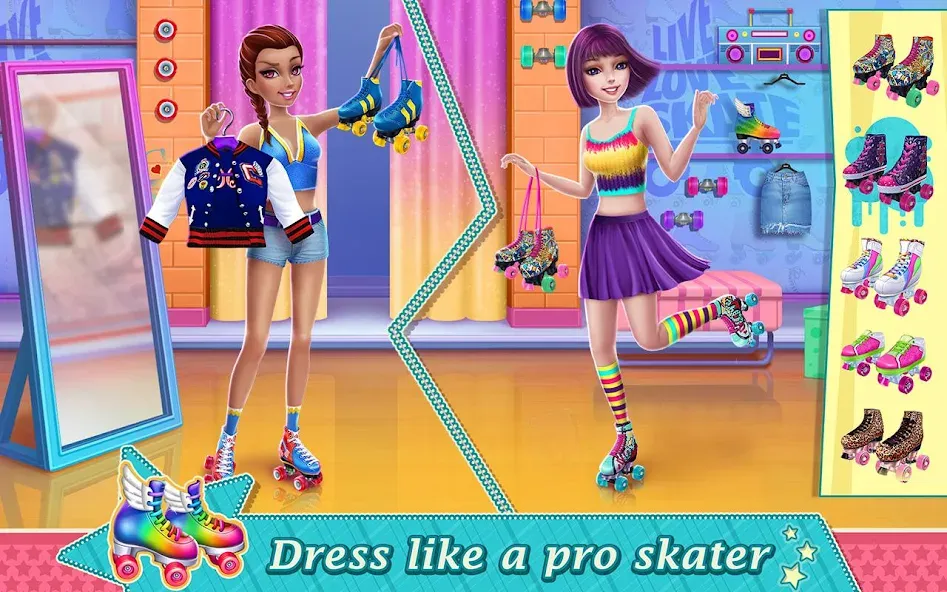 Roller Skating Girls [МОД: Много денег, Монет и Все открыто] Screenshot 1
