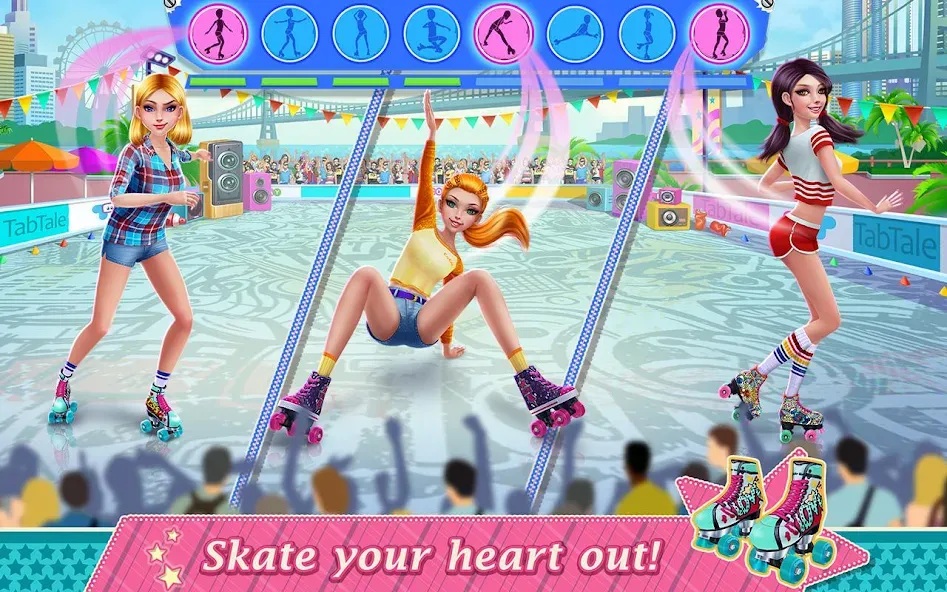Roller Skating Girls [МОД: Много денег, Монет и Все открыто] Screenshot 2