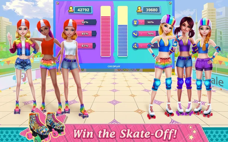 Roller Skating Girls [МОД: Много денег, Монет и Все открыто] Screenshot 4
