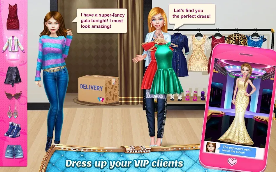 Stylist Girl: Make Me Fabulous [МОД: Все открыто, Дополнительные деньги и Меню MOD] Screenshot 2