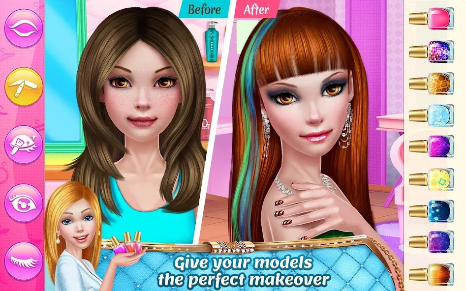 Stylist Girl: Make Me Fabulous [МОД: Все открыто, Дополнительные деньги и Меню MOD] Screenshot 3