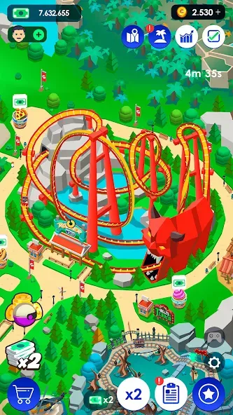 Idle Theme Park Tycoon (Айдел Тем Парк Тайкун) [МОД: Много денег, Монет и Все открыто] Screenshot 5