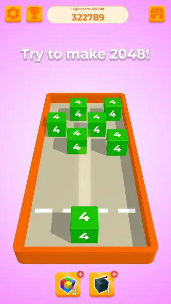 Chain Cube 2048: 3D merge game (Чейн Куб) [МОД: Много монет, Открытые уровни и Мега MOD] Screenshot 4