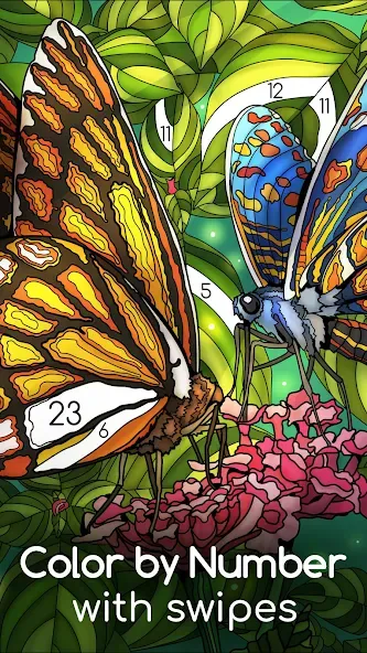 Color Swipe Coloring Book game [МОД: Много денег, Монет и Все открыто] Screenshot 1