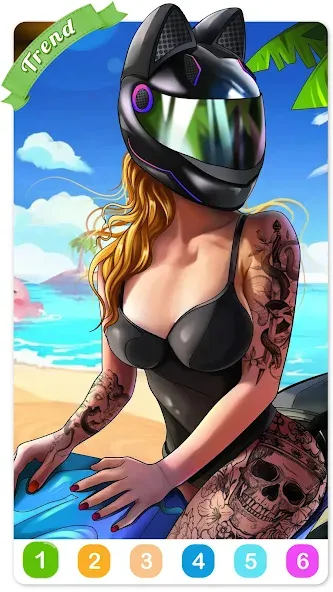 Tattoo Coloring games [МОД: Много денег, Монет и Все открыто] Screenshot 1
