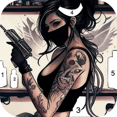 Скачать Tattoo Coloring games [МОД: Много денег, Монет и Все открыто] | Взлом Tattoo Coloring games на Андроид