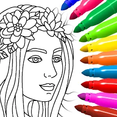 Скачать Coloring for girls and women [МОД: Много монет, Открытые уровни и Мега MOD] | Взлом Coloring for girls and women на Андроид