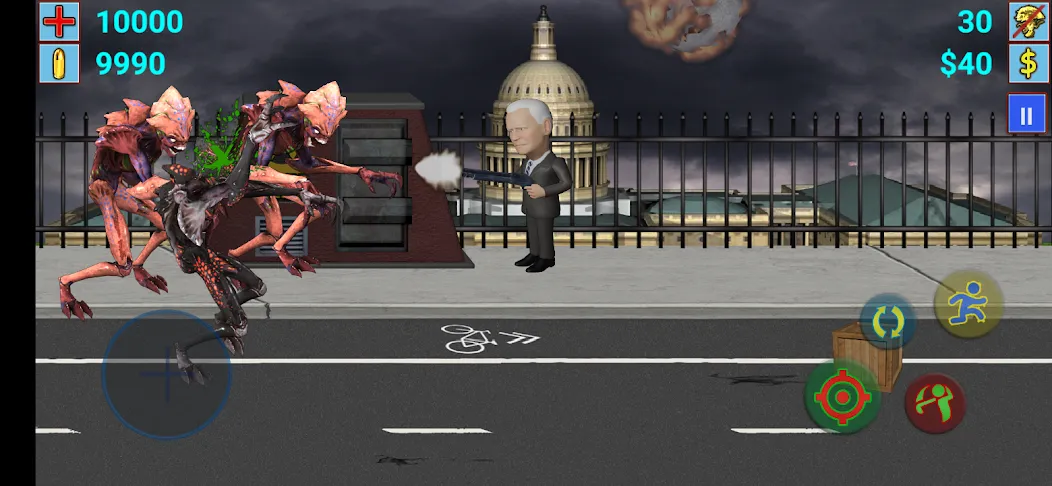 Aliens vs President (Элиены против Президента) [МОД: Меню, Бесконечные монеты и Открытые уровни] Screenshot 2