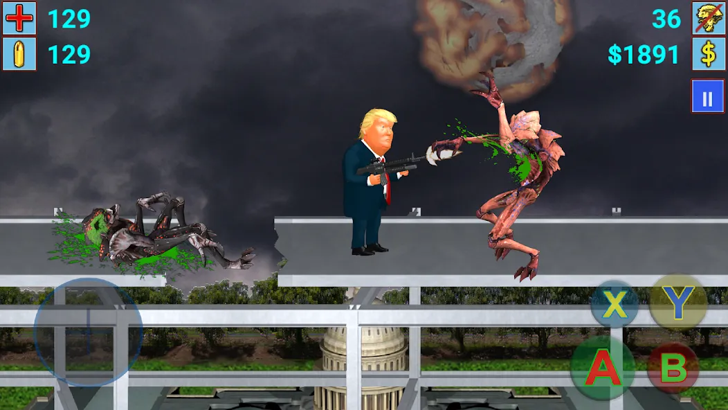 Aliens vs President (Элиены против Президента) [МОД: Меню, Бесконечные монеты и Открытые уровни] Screenshot 5