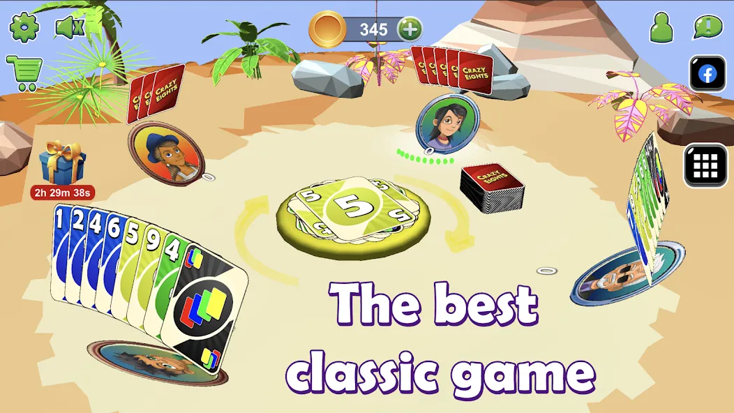 Crazy Eights 3D (КрэйзиЭйтс) [МОД: Много монет, Открытые уровни и Мега MOD] Screenshot 1