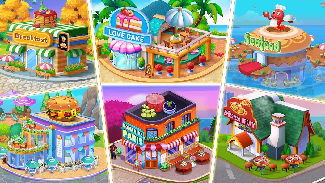 Food Voyage: Fun Cooking Games (Фуд Воядж) [МОД: Меню, Бесконечные монеты и Открытые уровни] Screenshot 1