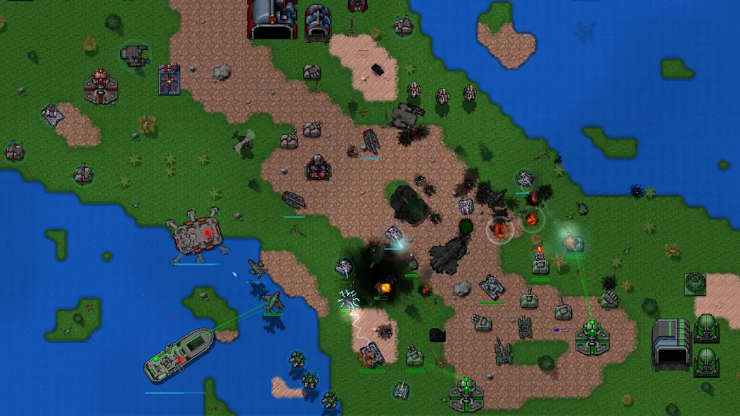 Rusted Warfare - Demo (Растущая война) [МОД: Меню, Бесконечные монеты и Открытые уровни] Screenshot 1