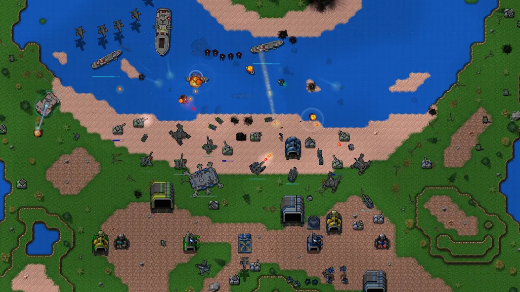 Rusted Warfare - Demo (Растущая война) [МОД: Меню, Бесконечные монеты и Открытые уровни] Screenshot 2