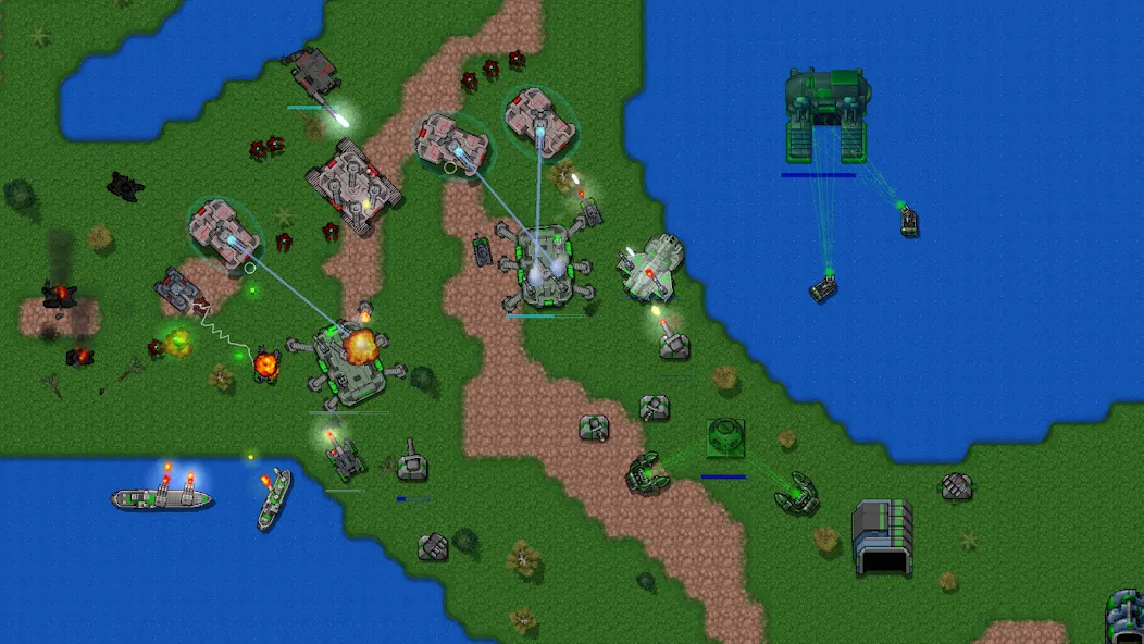 Rusted Warfare - Demo (Растущая война) [МОД: Меню, Бесконечные монеты и Открытые уровни] Screenshot 5