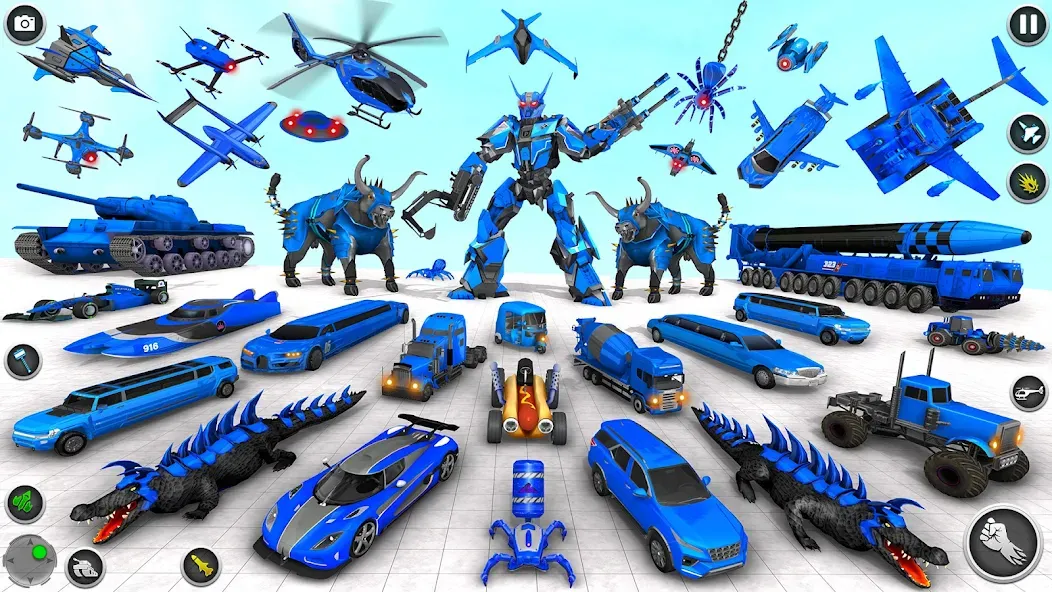 Bull Robot Car Game:Robot Game [МОД: Деньги, Монеты и Меню MOD] Screenshot 2