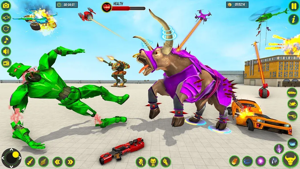 Bull Robot Car Game:Robot Game [МОД: Деньги, Монеты и Меню MOD] Screenshot 3