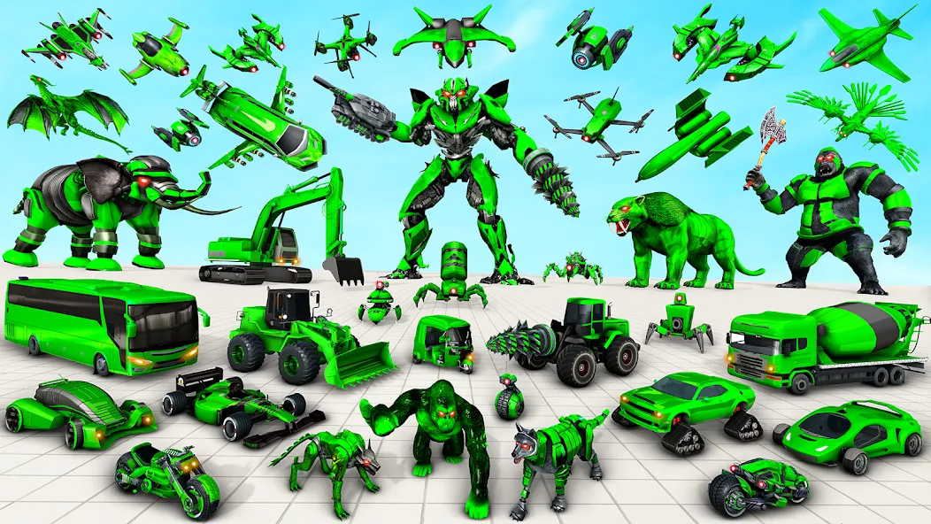 Multi Animal Robot Car Games (Мульти Анимал Робот Кар Игры) [МОД: Много монет, Открытые уровни и Мега MOD] Screenshot 2