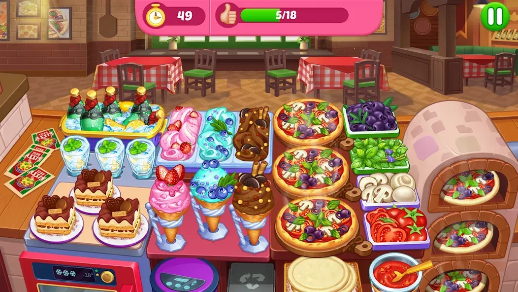 Crazy Cooking Diner: Chef Game (Крейзи кукинг дайнер) [МОД: Меню, Бесконечные монеты и Открытые уровни] Screenshot 2