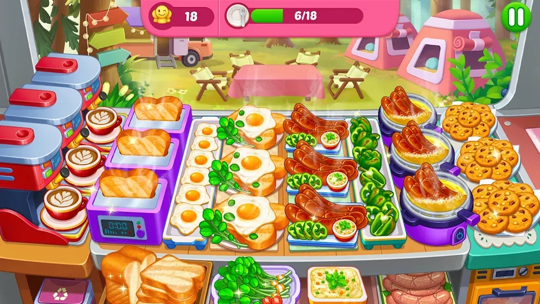 Crazy Cooking Diner: Chef Game (Крейзи кукинг дайнер) [МОД: Меню, Бесконечные монеты и Открытые уровни] Screenshot 3