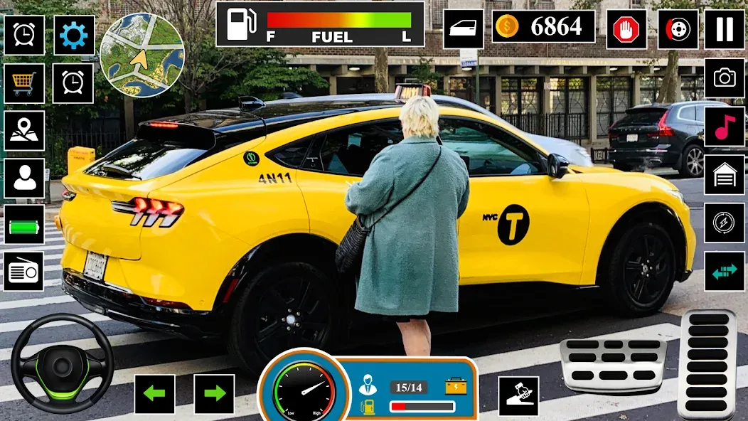 US Taxi Game 2023-Taxi Driver [МОД: Все открыто, Дополнительные деньги и Меню MOD] Screenshot 4