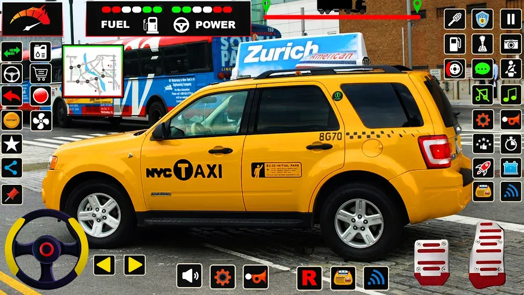 US Taxi Game 2023-Taxi Driver [МОД: Все открыто, Дополнительные деньги и Меню MOD] Screenshot 5