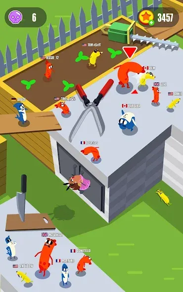 Sausage Wars.io [МОД: Меню, Бесконечные монеты и Открытые уровни] Screenshot 3