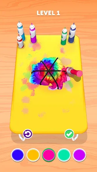 Tie Dye [МОД: Меню, Бесконечные монеты и Открытые уровни] Screenshot 1