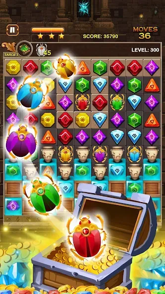 Jewel Ancient Pyramid Treasure [МОД: Много денег, Монет и Все открыто] Screenshot 5