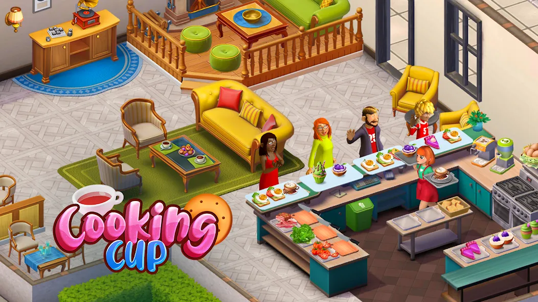 Cooking Cup: Fun Cafe Games (Кукинг Кап) [МОД: Меню, Бесконечные монеты и Открытые уровни] Screenshot 1