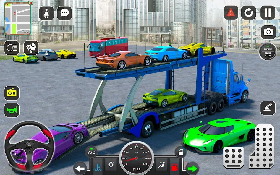 Trailer Truck Car Transport 3D [МОД: Бесконечные деньги, Монеты и Мега MOD] Screenshot 1