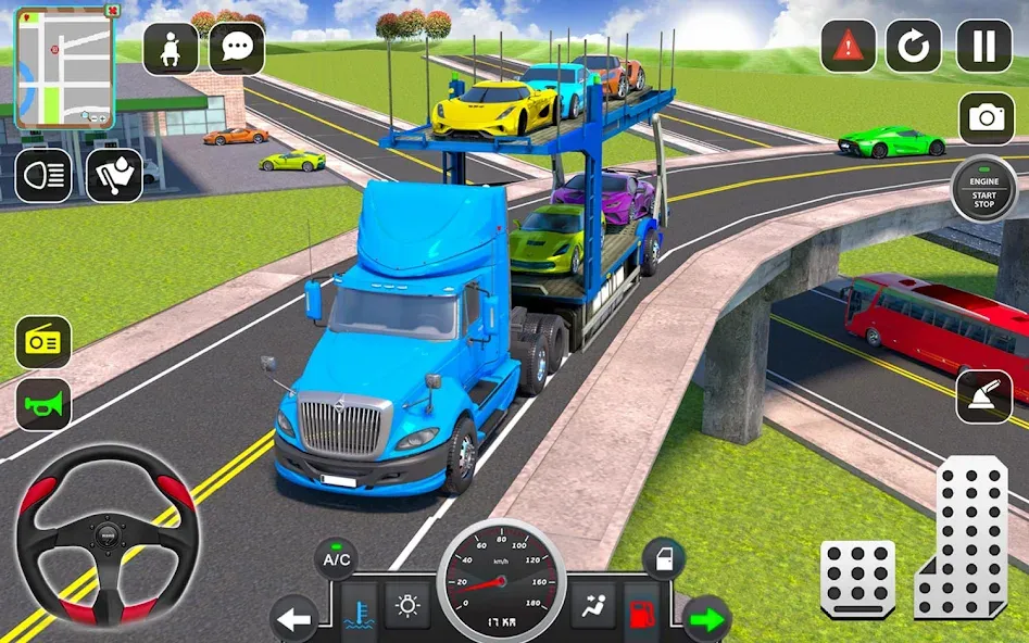 Trailer Truck Car Transport 3D [МОД: Бесконечные деньги, Монеты и Мега MOD] Screenshot 2