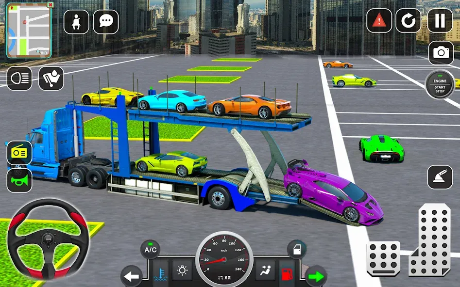 Trailer Truck Car Transport 3D [МОД: Бесконечные деньги, Монеты и Мега MOD] Screenshot 3