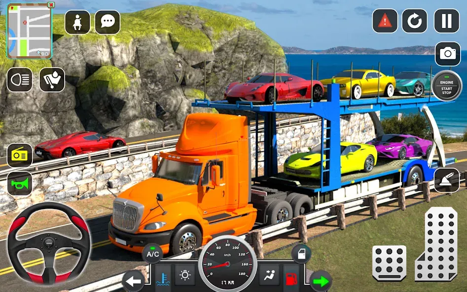 Trailer Truck Car Transport 3D [МОД: Бесконечные деньги, Монеты и Мега MOD] Screenshot 4