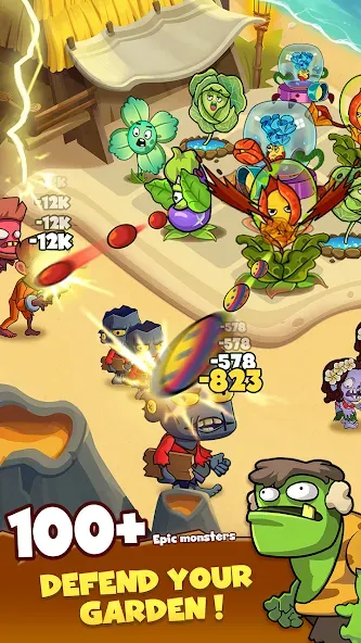 Zombie Defense - Plants War (Зомби Дефенс) [МОД: Деньги, Монеты и Меню MOD] Screenshot 2